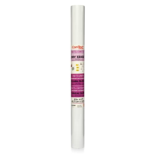 Con-Tact Brand Adhesive Roll, Dry Erase, 18" x 6', Pack of 3