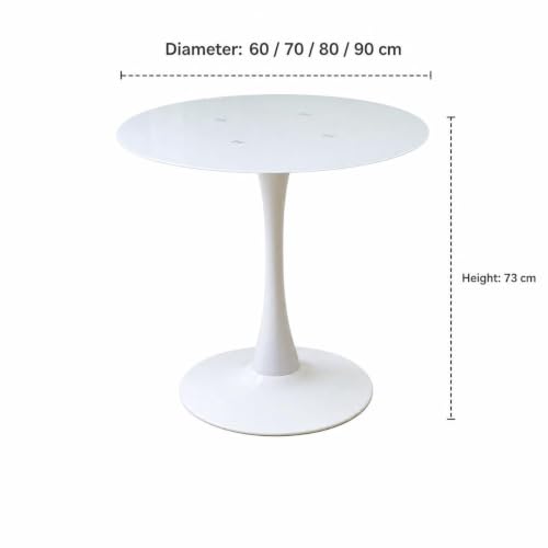 RIXNOMA Round Conference Table with Wood Base, Thick Tabletop and Sturdy Design for Office Conference Rooms, Small Meeting Rooms and Business Meetings