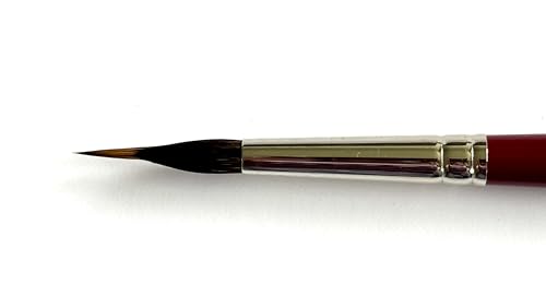 Watson Art Reservoir Liner Brush, Size 8, Series 2000, Natural Hair – Red Sable and Squirrel Hair, Short Handle, Professional Fine Detail Brush for Watercolor, Ink and Gouache, Made in Germany