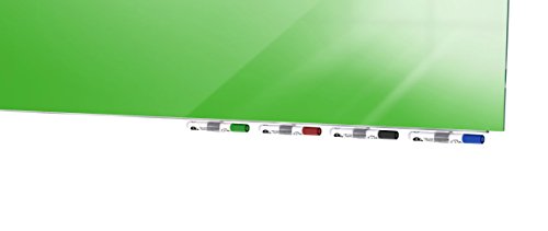 Aria 4'H x 4'W Magnetic Low Profile 1/4" Glass Whiteboard - Green - 4 Rare Earth Magnets, 4 Markers and Eraser