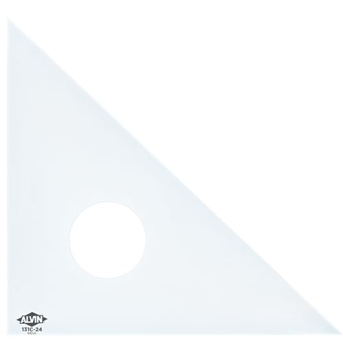 ALVIN Drafting Triangle, Clear Acrylic, 45/90 Degrees, 24 in, 131C-24