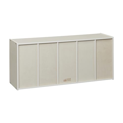 ECR4Kids Streamline 15 Cubby Tray Storage Cabinet, 3x5, Classroom Furniture, White Wash