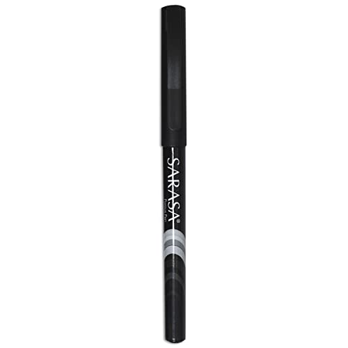 Zebra Sarasa Porous Point Pen, Stick, Fine 0.8 mm, Black Ink, Black Barrel, 12/Pack