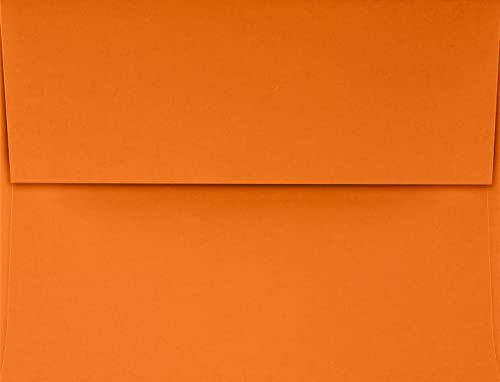 LUXPaper A2 Invitation Envelopes | Peel & Press | 4 3/8" x 5 3/4" | Mandarin Orange | 80lb. Text | 1,000 Qty