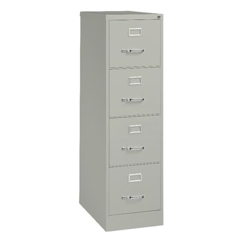 Scranton & Co 25" 4-Drawer Metal Letter Width Vertical Filing Cabinet in Gray, Lockable, Sturdy Steel Construction, Office or Home Use, Durable Letter Size File Storage