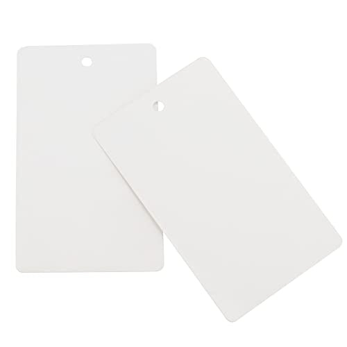 NINGWAAN 2400 PCS 1.7 x 2.9 Inch White Merchandise Tags, Unstrung Price Paper Tags with Hole, Blank Label Hang for Pricing, Tagging, Jewelry Clothing Sale Supplies