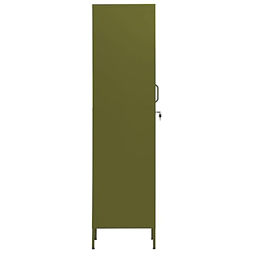 vidaXL Locker Cabinet Olive Green 13.8"x18.1"x70.9" Steel