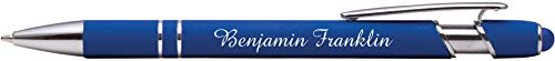 ExpressDesigns™ - Up to 1000 Pcs Custom Pens Bulk | Burst of Colors | Soft-Touch Metal Black Ink Personalized with Name or Logo (Dark Blue, 150 pcs)