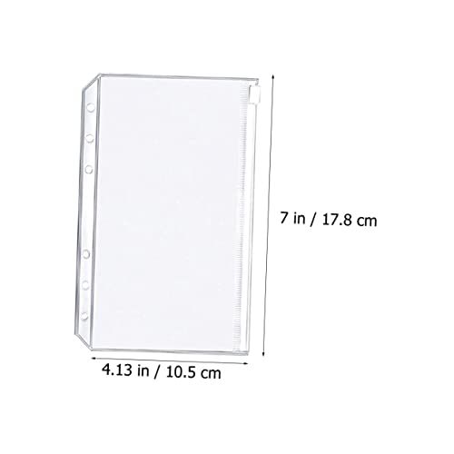 4 Sets A6 Account Bulk Notebooks Clear Zipper Pouches A6 Binders Money Binder A6 Pu Leather Binder A6 Binder Budget Planner Office Accessories Binder Notebook Pocket PVC (Assorted Color 2x3p