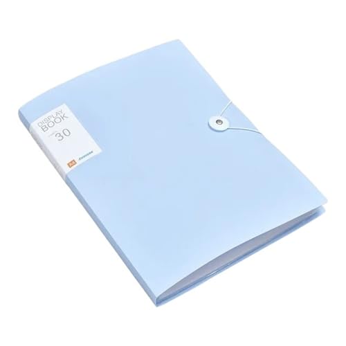 Filing Envelopes 30/60 Pages File Bag A4 Transparent Binder File Folder Storage Student Test Paper Classification Organization Office Supplies(Blue,Small)