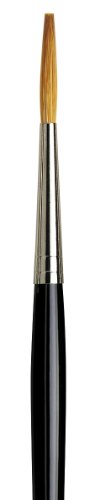 da Vinci Graphic Design Series Lettering Brush, Straight Edge Tip Kolinsky Red Sable with Black Handle, Size 10
