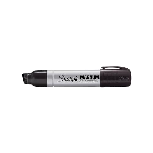 Sharpie Magnum Permanent Markers, Oversized Chisel Tip, Black, 12 Count - Office, Home, Teacher Supplies, Great for Poster Boards