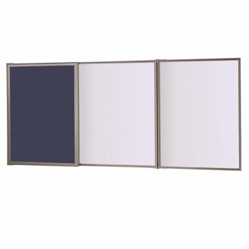 Ghent Visuall PC - Blue Bulletin Board, Non-Magnetic Whiteboard Inside, Made in The USA