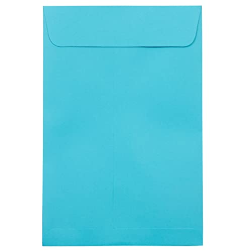 JAM PAPER 6 x 9 Open End Colored Catalog Envelopes with Peel and Seal Closure - Blue - 100/Pack