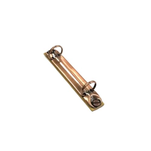 Ring Clips 8pcs A7 Detachable Buckle Loose-Leaf Binder Strip with Bamboo Back Panel 2 Holes Metal Ring Binder Clips for Handbook Album Notebook(Red Bronze)