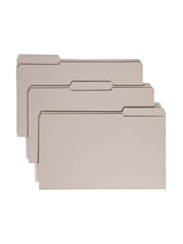 Smead File Folder, Reinforced 1/3-Cut Tab, Legal Size, Gray, 100 per Box (17334)