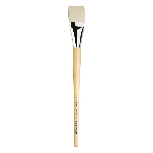 da Vinci Oil & Acrylic Series 7182 Top Acryl Paint Brush, Bright White Synthetic with Long Natural Polished Handle, Size 35