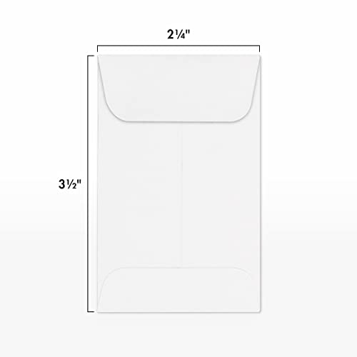 LUXPaper #1 Coin Envelopes, 2 1/4" x 3 1/2", 24lb. White Wove, 2,400 Pack