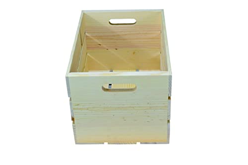 Poole & Sons Inc. Wooden Slatted Storage Crates with Hand Holes 14 x 10 x 9 Inches Inside Dimensions (Qty.6)
