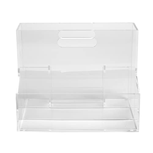 RUSSELL+HAZEL Acrylic Mobile Caddy, Office Supplies, Clear, with Carrying Handle, 12.25” x 9” x 9.75” (93921)