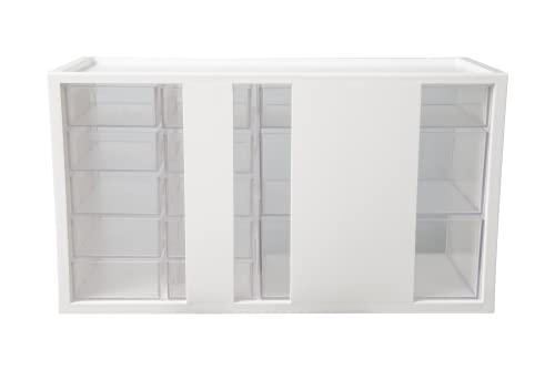 livinbox 13 Drawers and Dividers Desk Drawer Organizer for Hair Accessories Arts Crafts Sewing Supplies Stationary Teacher Toolbox Medicine Vitamin, White, A9-2110-WT