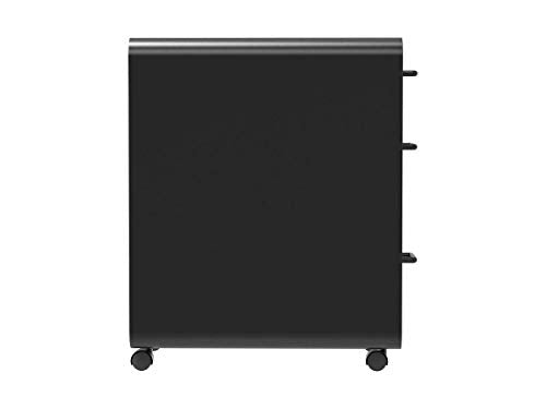 Monoprice Round Corner 3-Drawer File Cabinet - Black with Lockable Drawer - Workstream Collection, 3 Drawer (137876)