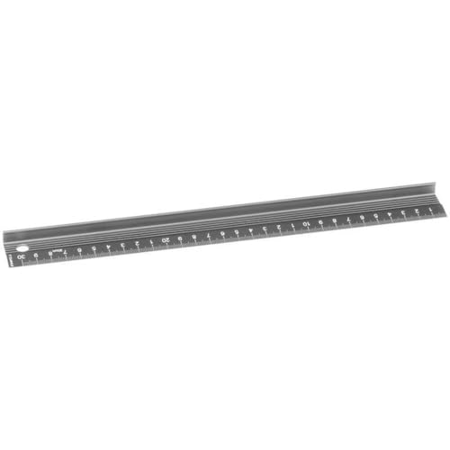 Dahle Aluminium Cutting Ruler with High Grip Strip and Non-Slip Black 30 cm