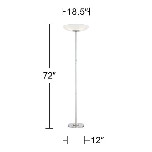 Nickel Light Blaster 72" Tall Nickel 4-Light Torchiere Floor Lamp