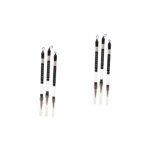 Chinese caligraphy brush, 3pcs Lang Hair Brush Regular Script Brushes Kanji Art Brushes Japanese Sumi-e Drawing Brush Student Calligraphy Pens Calligraphy Writing Brush Chinese Ink Brush Ink Brush Pen