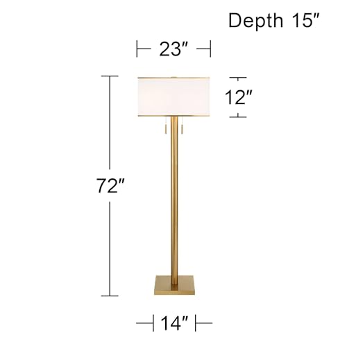 Possini Euro Design Bolivar 72" Tall Oversized 2-Light Warm Gold Floor Lamp