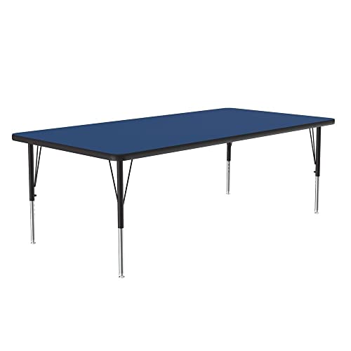 Correll 36" x 72" Rectangular HPL Classroom Activity Table, Blue/Black