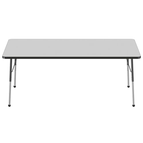 FDP 36" x 72" Rectangle Table with Ball Glide Legs - Gray/Black