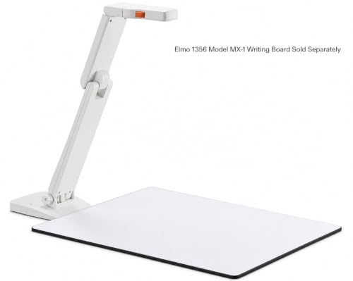 Elmo 1433 Model OX-1 Visual Presenter Document Camera, 1080p Full HD USB, 8MP CMOS Sensor, Built-In Microphone, One-Push Auto Focus, 8x Digital Zoom, A3 Capture Area, Foldable, White