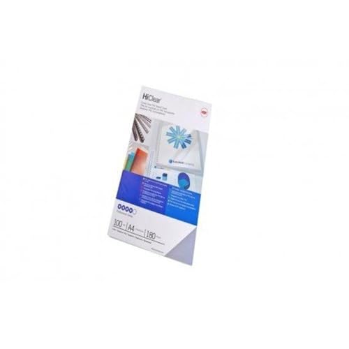 GBC CF121880 HiClear Binding Covers, 180 micron, Clear, Pack of 100,Transparent,A3