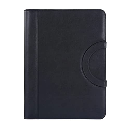 Portable Business Padfolio Portfolio Case Handle PU Leather Folder for School Office Conference Notepad