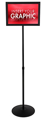 Displays2go Indoor 17" x 11" Floor Sign Stand Holders with Telescoping Pole