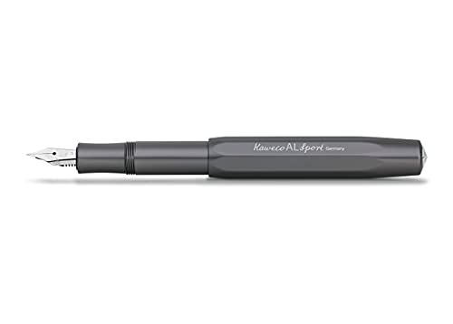 Kaweco AL SPORT Fountain Pen Anthracite I Premium Metal Pen for Ink Cartridges 13 cm I Nib: M (Medium)