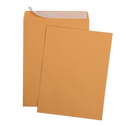 Aimoh 500 9 x 12 Custom Printed Self Seal Catalog Envelopes - Personalized with Logo and Address/Return Address - Landscape- 28lb - Kraft, Ultra Strong Quick-Seal, 9x12 inch, 500 Count (7-38300-500)