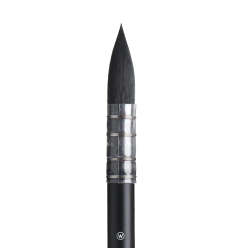 Willow Wolfe Siren Artist Watercolor Brushes, Blended Synthetic Black Squirrel Brush, Short Handle, Quill, Size 6 (1100Q-6)