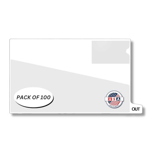 Doctor Stuff - Small Bottom Tab Vinyl Outguides, Diagonal Cut Front Pocket, Top Charge Out Slip Pocket, Plastic File Folder, Legal Size 9" x 16", White, 100/Box