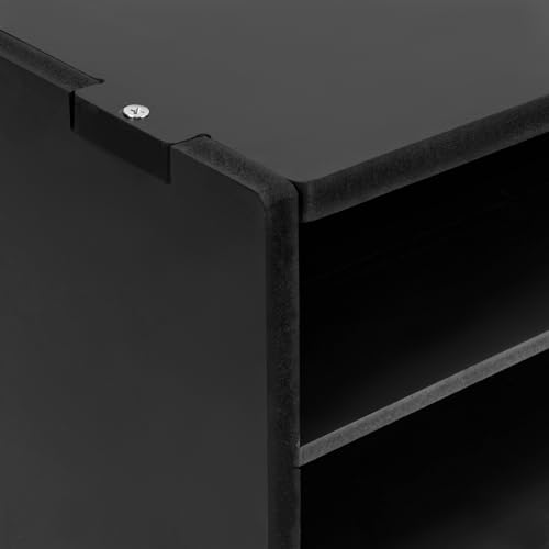 KSSTEVNBD Literature Organizer Plastic 27 Compartments Mail Sorter Organizer Home & Mailbox School Classroom Keepers Stackable Desktop File Sorter Mail Center Paper Storage Cabinet (Black)/Black