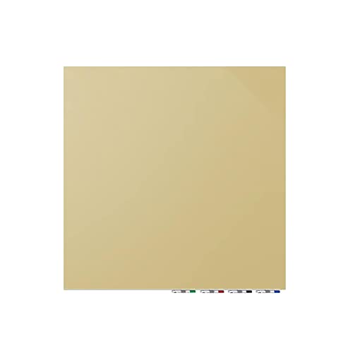 Aria 4'H x 4'W Low Profile 1/4" Glass Whiteboard - Beige - 4 Markers and Eraser