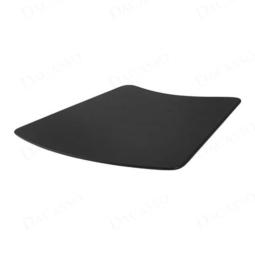 Dacasso Classic Black Leather 17" x 14" Luxury Conference Table Pad for Round Table - Leather Desk Blotter for Writing - Boardroom Organization & Executive Desk Decor