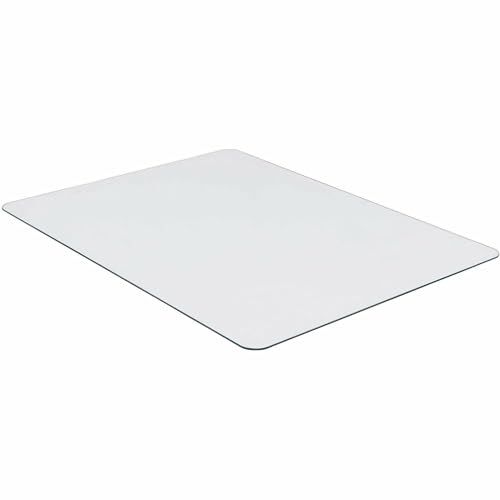 Lorell Tempered Glass Chairmat, 46" Width x 36" Depth x 0.25" Thickness, Clear, 1 Each