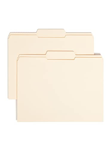 Smead File Folder, Reinforced 1/3-Cut Tab, Center Position, Letter Size, Manila, 100 per Box (10336)
