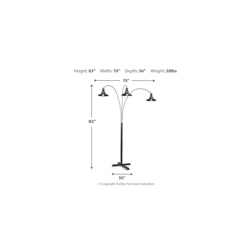 Signature Design by Ashley Sheriel 3-Arm Arc Floor Lamp for Living Room