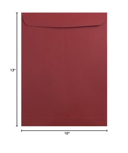 JAM PAPER 10 x 13 Open End Catalog Premium Envelopes - Dark Red - 100/Pack