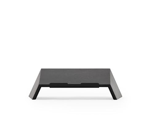 Oakywood Wooden Slanted Laptop Stand for Desk - Convenient Riser & Holder - Ergonomic Wood Stand - 45x22x14cm - for 13-14" Laptops Black