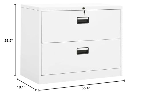 AJSEOYBS Vertical File Cabinet,Drawer File Cabinet,Mobile Filing Cabinet for Home Office,Filing Cabinet White 35.4"x18.1"x28.5" Steel