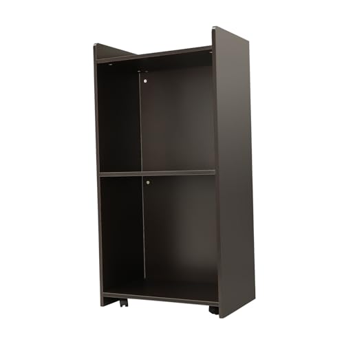 41" Podium Stand, Rolling Wood Lectern Podium with Storage Shelf Presentation Stand Church Pulpits for Church School Conference Podium Stand (Black)